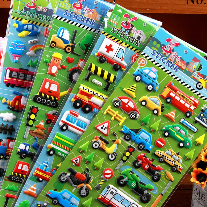 3D Bubble Sticker Car Truck Pl - Kids Education Shows avaliação e preço