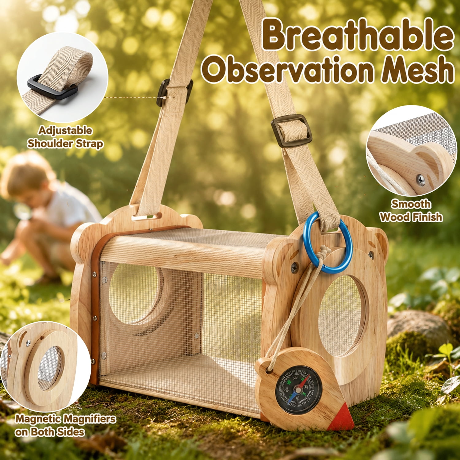 Wooden Bug Catching Kit With T - Kids Outdoor Education avaliação e preço