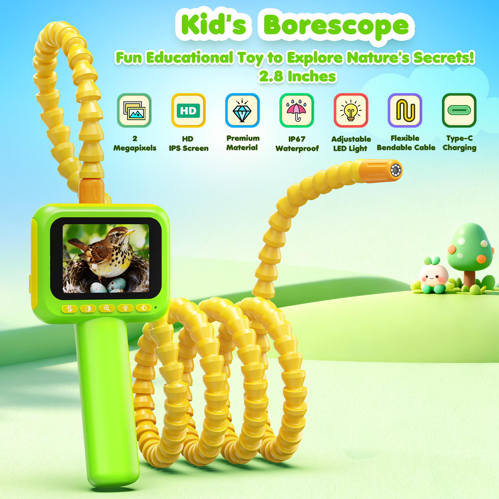 Endoscope for Kid Snake Camera - Kids Outdoor Education avaliação e preço