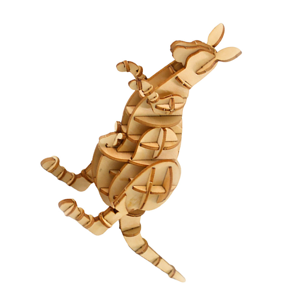 3D Kangaroo Shape Wooden Puzzl - Kangaroo Kids Education avaliação e preço