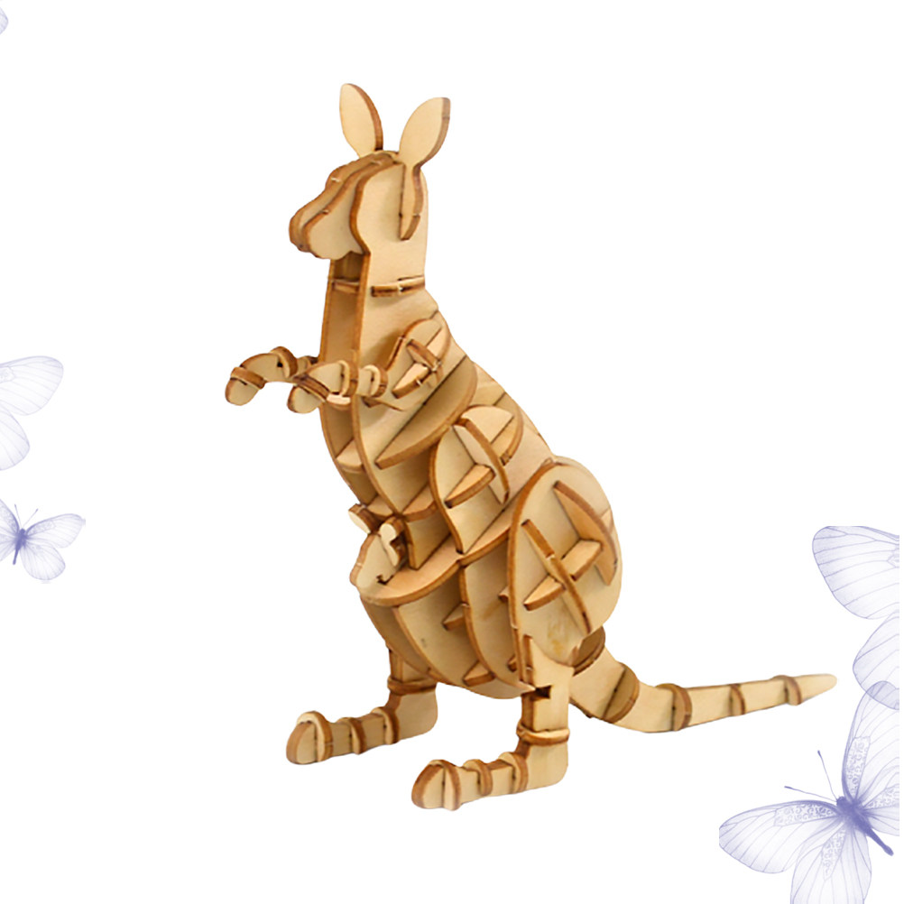 3D Kangaroo Shape Wooden Puzzl - Kangaroo Kids Education avaliação e preço
