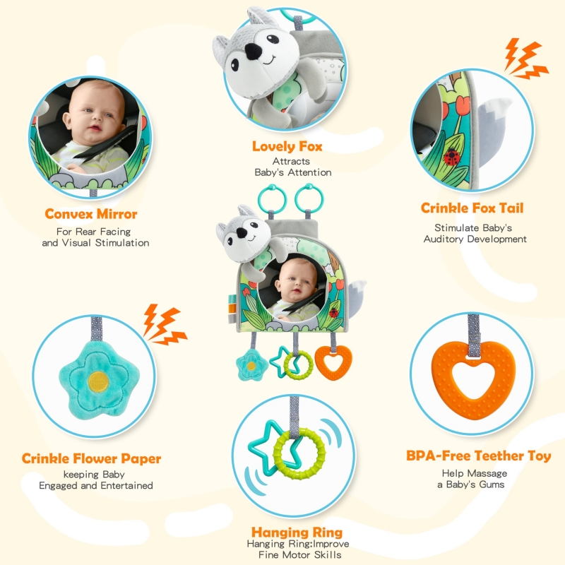 Baby Car Seat Mirror Infant Ca - Kids Education Shows avaliação e preço