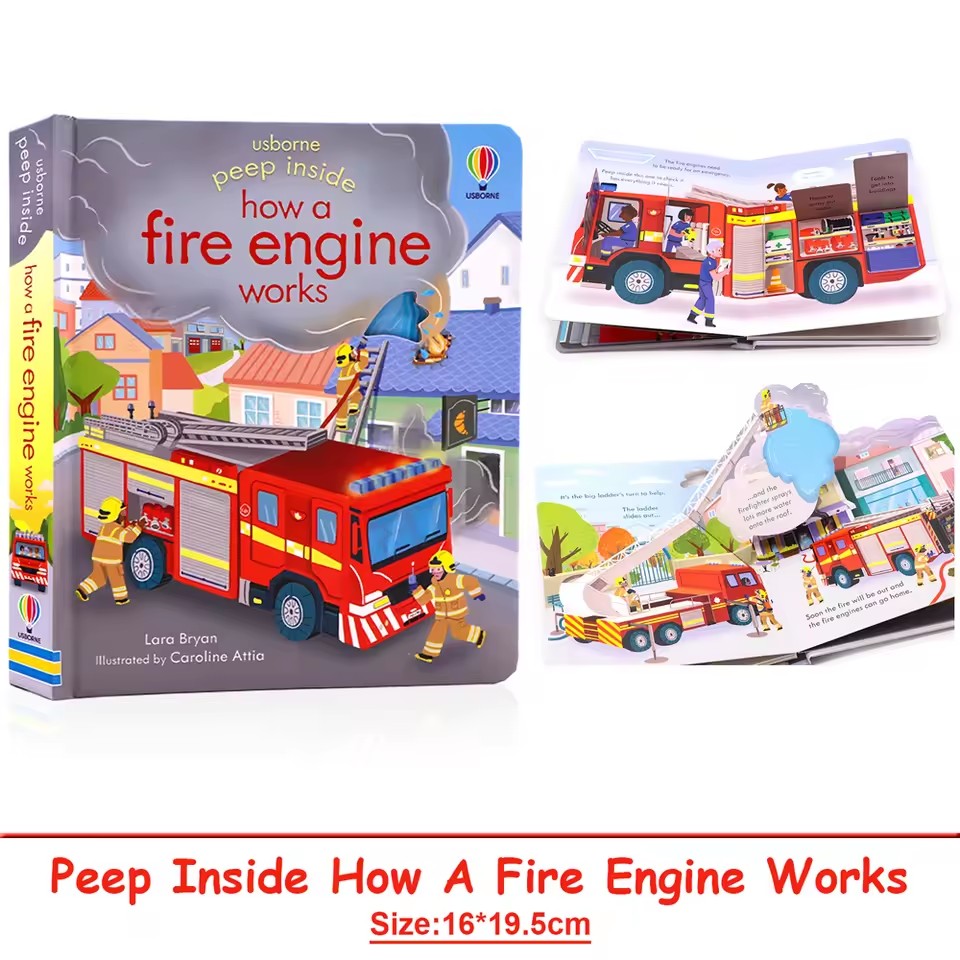 Usborne Peep Inside How A Fire - Kids Education Book avaliação e preço