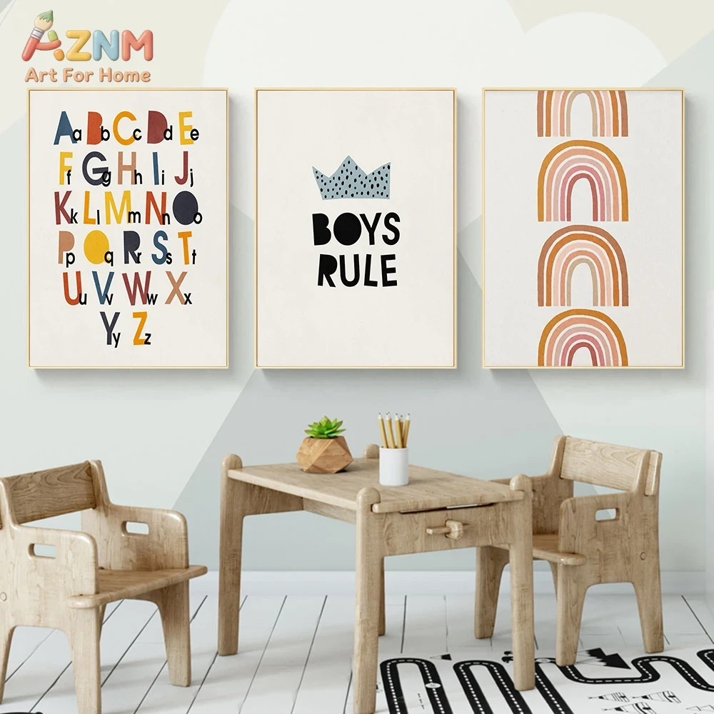 Rainbow Alphabet Poster Educat - Kids Education Yes avaliação e preço