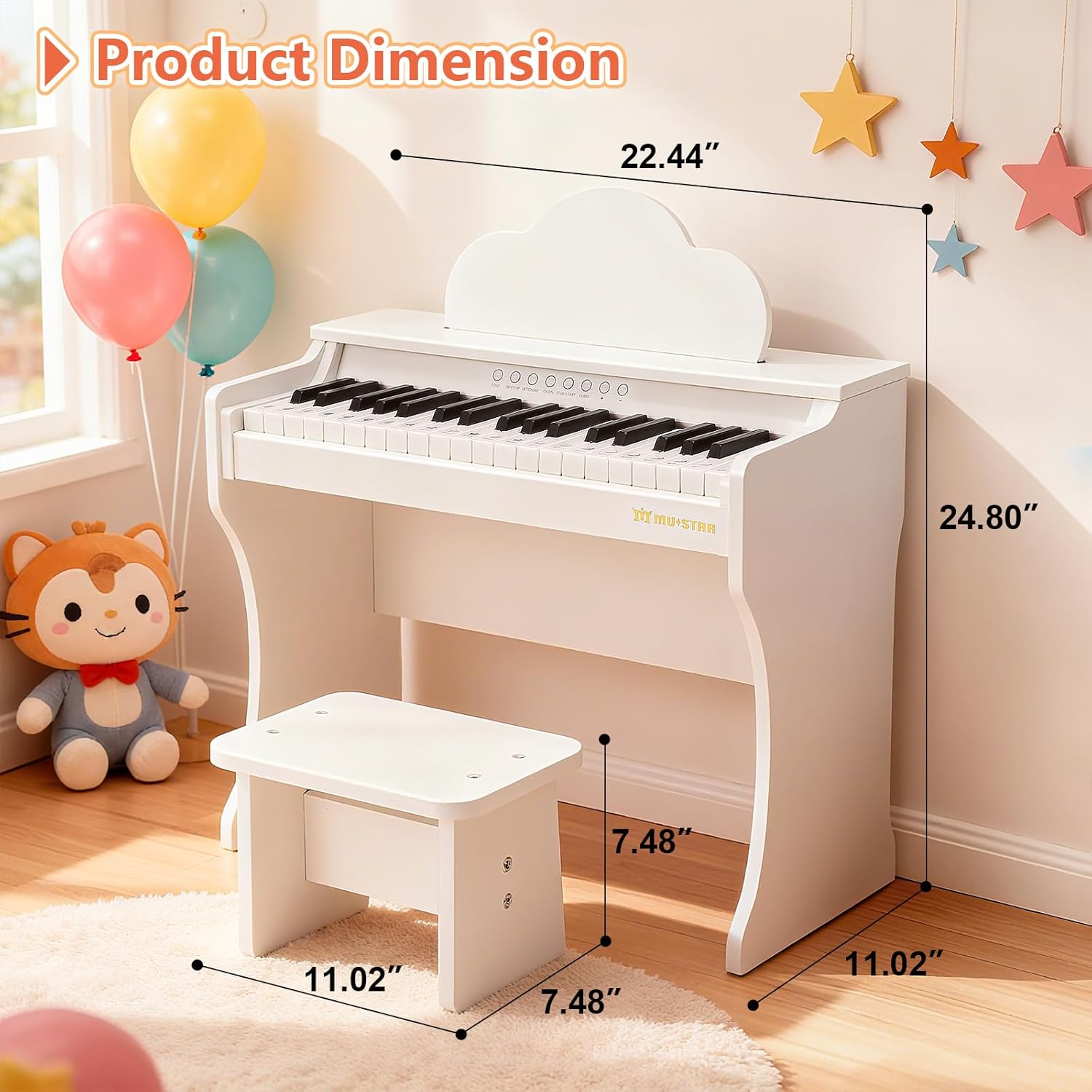 Educational 37-Key Wooden Keyb - Kids Education Book avaliação e preço
