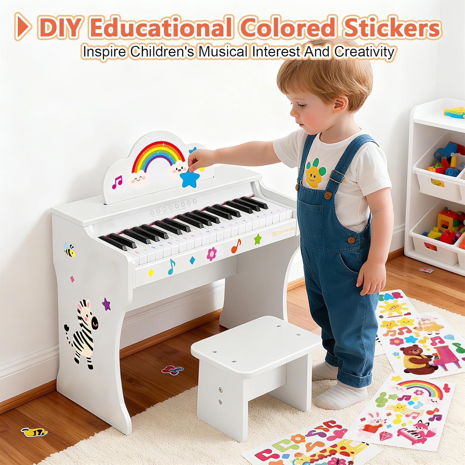 Educational 37-Key Wooden Keyb - Kids Education Book avaliação e preço