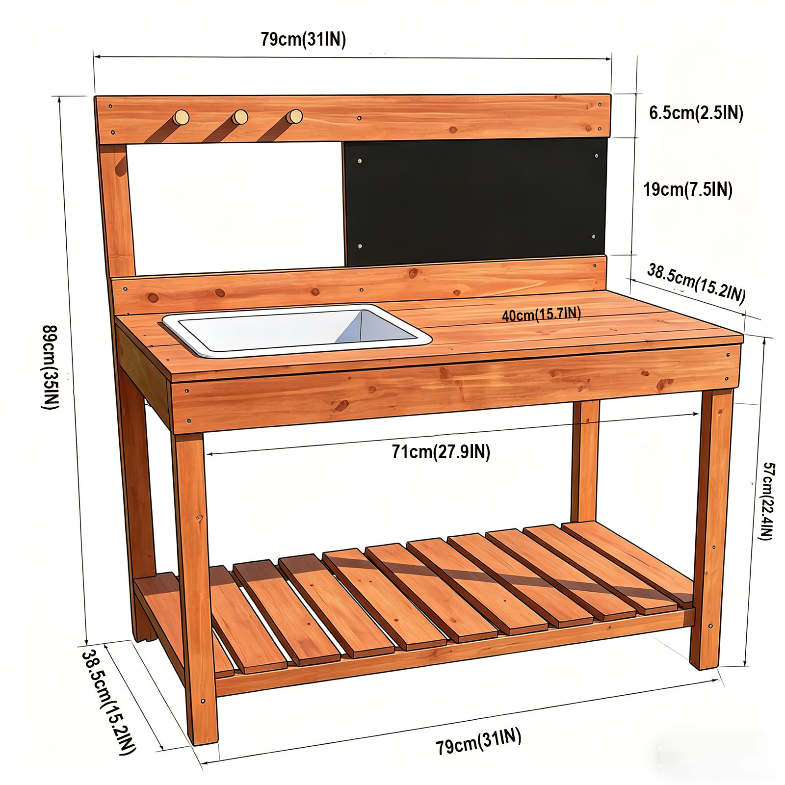 Wooden Potting Benches For Chi - Kids Outdoor Education avaliação e preço