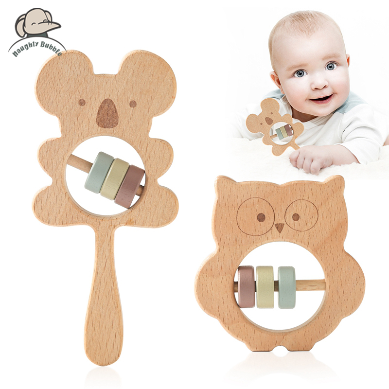 Wooden Rattles for Kids Animal - Kids Education Shows avaliação e preço