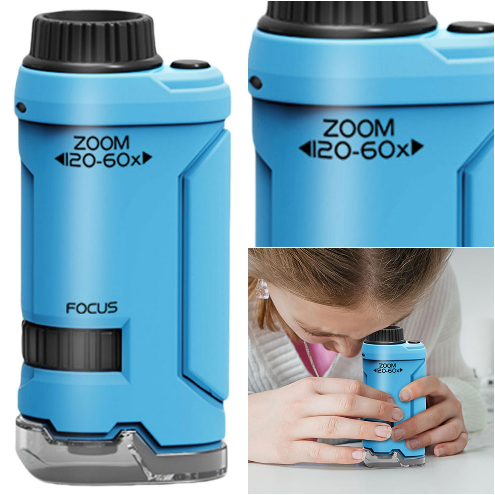 New 60x-120x Handheld Microsco - Kids Outdoor Education avaliação e preço